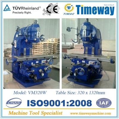320mm Table Travel Vertical Knee Milling Machine with ±30° Spindle Head Swivel Angle Range