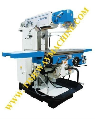 2550KG Weight / 360 x 1250mm Table Size / Universal Swivel Head Knee Type Milling Machine / US360B