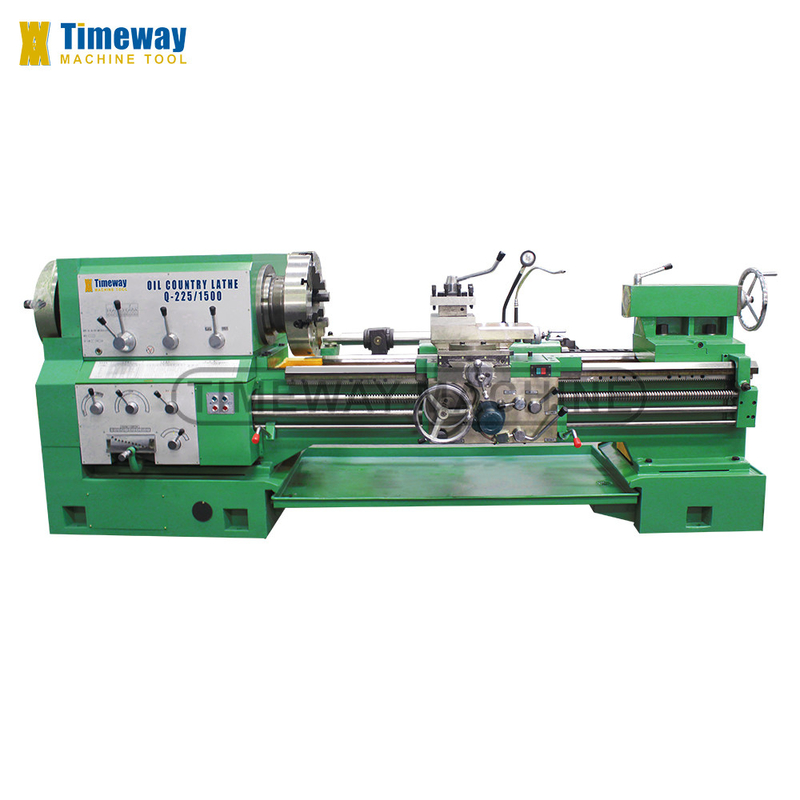 220mm Bed Width Oil Country Big Bore Lathe for Metal Q-225 Pipe Thread Horizontal Lathe