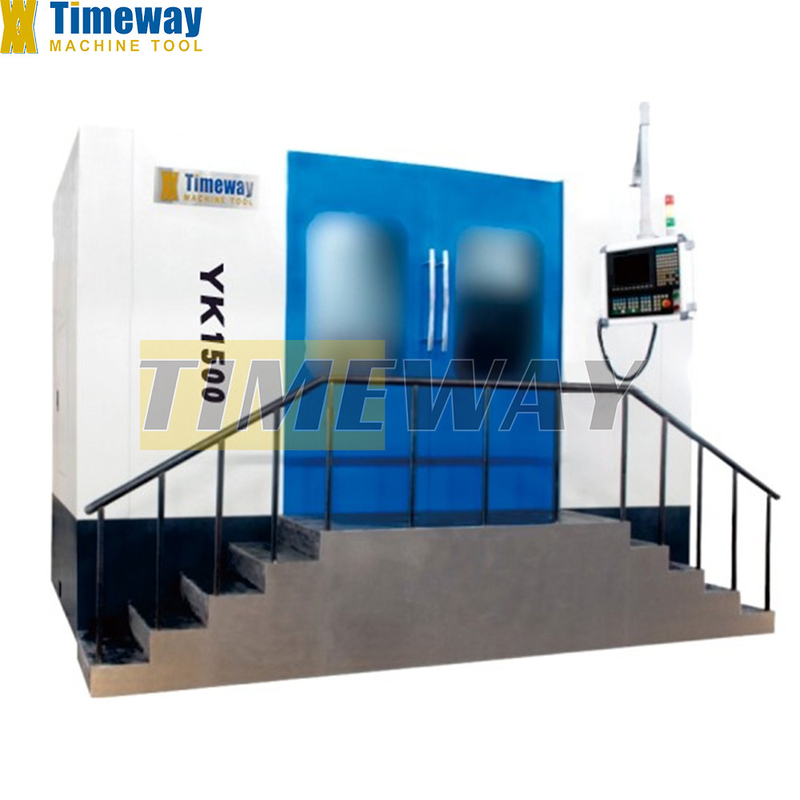 Power CNC Gear Deburring Machine YK1500 for Chamfering of Disc Gears 18000 KG Weight